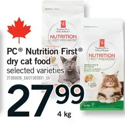 Fortinos PC NUTRITION FIRST DRY CAT FOOD offer