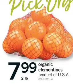Fortinos ORGANIC CLEMENTINES, 2 LB offer