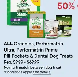 Petvalu ALL Greenies Performatrin Ultra, Performatrin Prime Pill Pockets & Dental Dog Treats offer