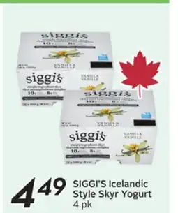 Sobeys SIGGI'S Icelandic Style Skyr Yogurt offer