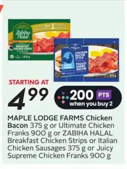 Sobeys MAPLE LODGE FARMS Chicken Bacon offer