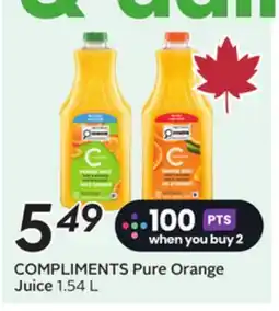 Sobeys COMPLIMENTS Pure Orange Juice offer