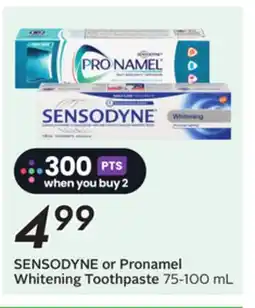 Sobeys SENSODYNE or Pronamel Whitening Toothpaste offer