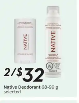 Sobeys Native Deodorant offer