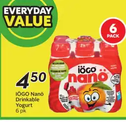 Sobeys IÖGO Nanö Drinkable Yogurt offer