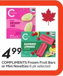 Sobeys COMPLIMENTS Frozen Fruit Bars or Mini Novelties offer