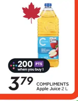 Sobeys COMPLIMENTS Apple Juice offer