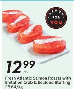Sobeys Fresh Atlantic Salmon Roasts with Imitation Crab & Seafood Stuffing offer