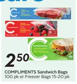 Sobeys COMPLIMENTS Sandwich Bags offer