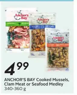 Sobeys ANCHOR'S BAY Cooked Mussels, Clam Meat or Seafood Medley offer