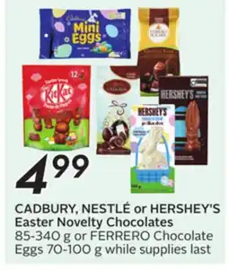 Sobeys CADBURY, NESTLÉ or HERSHEY'S Easter Novelty Chocolates offer