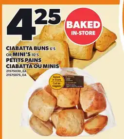 Independent Grocer CIABATTA BUNS 6'S OR MINI'S 10'S offer