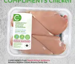 Sobeys COMPLIMENTS Fresh Raised Without Antibiotics Boneless Skinless Chicken Breasts offer