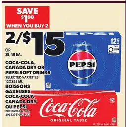 Independent Grocer COCA-COLA, CANADA DRY OR PEPSI SOFT DRINKS offer