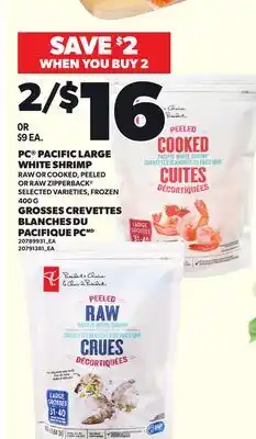 Independent Grocer PC PACIFIC LARGE WHITE SHRIMP RAW OR COOKED, PEELED OR RAW ZIPPERBACK offer