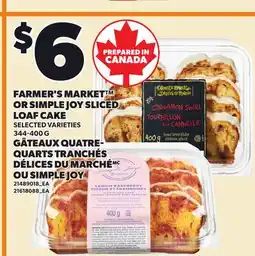 Independent Grocer FARMER'S MARKET OR SIMPLE JOY SLICED LOAF CAKE offer