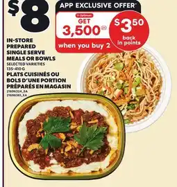 Independent Grocer IN-STORE PREPARED SINGLE SERVE MEALS OR BOWLS offer