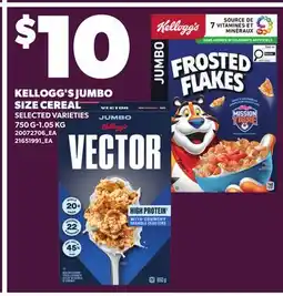 Independent Grocer KELLOGG'S JUMBO SIZE CEREAL offer