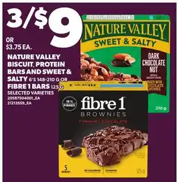 Independent Grocer NATURE VALLEY BISCUIT, PROTEIN BARS AND SWEET & SALTY, 6'S, 148-210 G OR FIBRE 1 BARS, 125 G offer