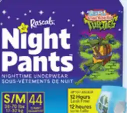 Walmart Rascals Night Pants nighttime underwear 44s offer
