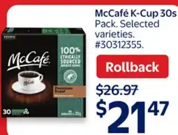 Walmart McCafé K-Cup 30s Pack offer