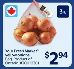 Walmart Your Fresh Market Yellow Onions offer