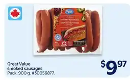 Walmart Great Value smoked sausages offer