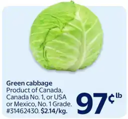 Walmart Green Cabbage offer