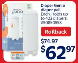 Walmart Diaper Genie diaper pail offer