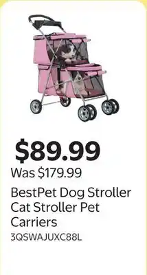 Walmart BestPet Dog Stroller Cat Stroller Pet Carriers offer