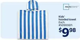 Walmart MAINSTAYS Kids' hooded towel offer