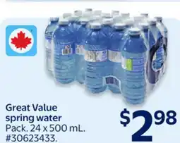 Walmart Great Value spring water offer