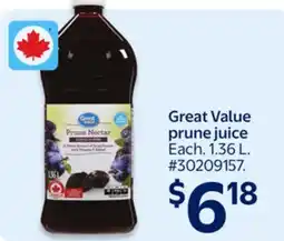 Walmart Great Value prune juice offer