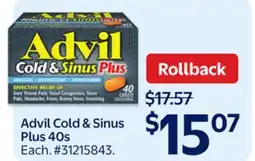 Walmart Advil Cold & Sinus Plus offer