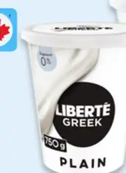 Walmart Liberté Greek 650 g - 750 g yogurt tubs offer