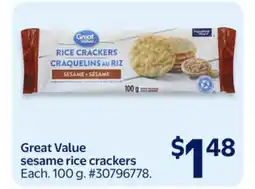 Walmart Great Value sesame rice crackers offer
