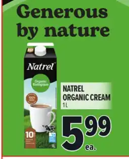 Metro NATREL ORGANIC CREAM offer
