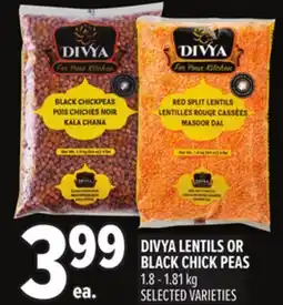 Metro DIVYA LENTILS OR BLACK CHICK PEAS offer