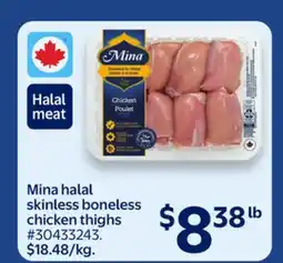 Walmart Mina Halal Skinless Boneless Chicken Thighs offer