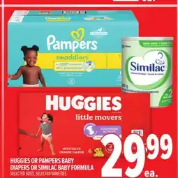 Metro HUGGIES OR PAMPERS BABY DIAPERS OR SIMILAC BABY FORMULA offer