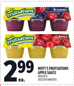 Metro MOTT'S FRUITSATIONS APPLE SAUCE offer