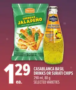 Metro CASABLANCA BASIL DRINKS OR SURATI CHIPS offer