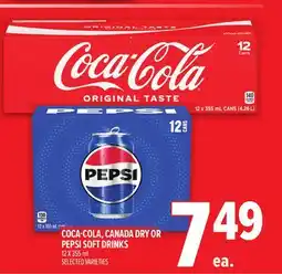 Metro COCA-COLA, CANADA DRY OR PEPSI SOFT DRINKS offer