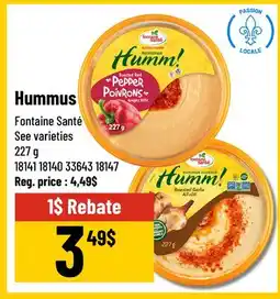 Mayrand Hummus Fontaine Santé offer