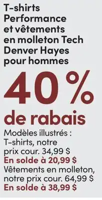 L'équipeur T-shirts Performance et vêtements en molleton Tech Denver Hayes pour hommes offer