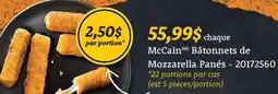 Wholesale Club BÂTONNETS DE MOZZARELLA PANÉS offer