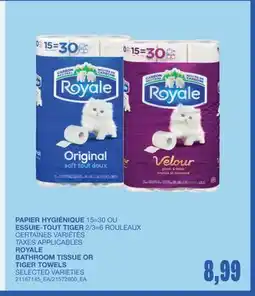 Wholesale Club PAPIER HYGIÉNIQUE 15=30 OU ESSUIE-TOUT TIGER 2/3=6 ROULEAUX offer