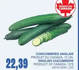 Wholesale Club CONCOMBRES ANGLAIS, 12 UN offer