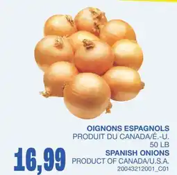 Wholesale Club OIGNONS ESPAGNOLS, 50 LB offer