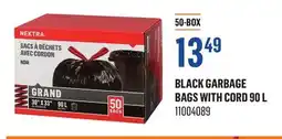 Canac Black Garbage Bags with cord offer